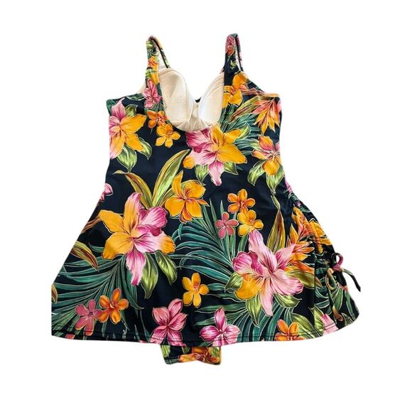 "ISLANDER" Tropical 1 Piece Swimsuit SZ 16 Hawaii Beach Sunbathing Poolside Swim - Picture 4 of 11